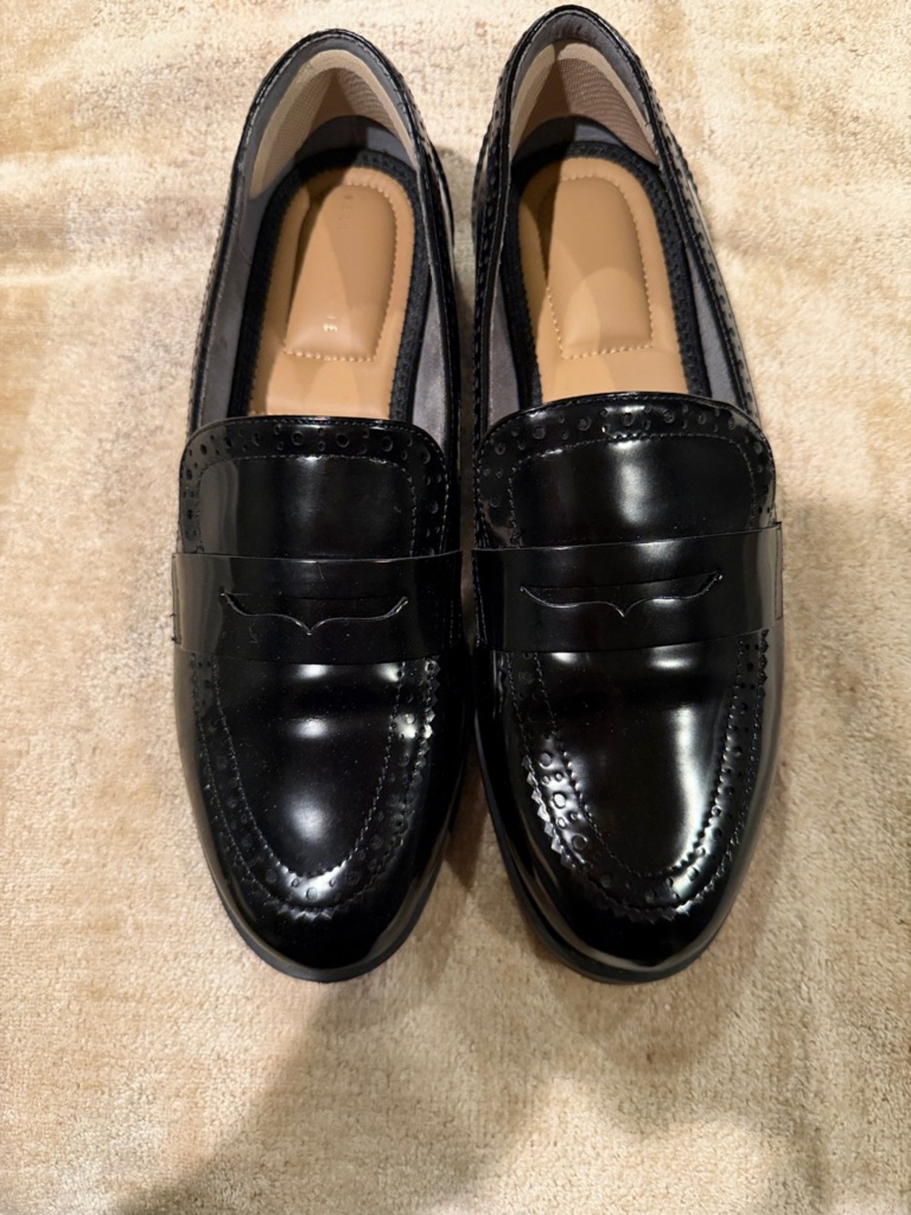 Kelly & Katie womens Black Patent Penny Loafers